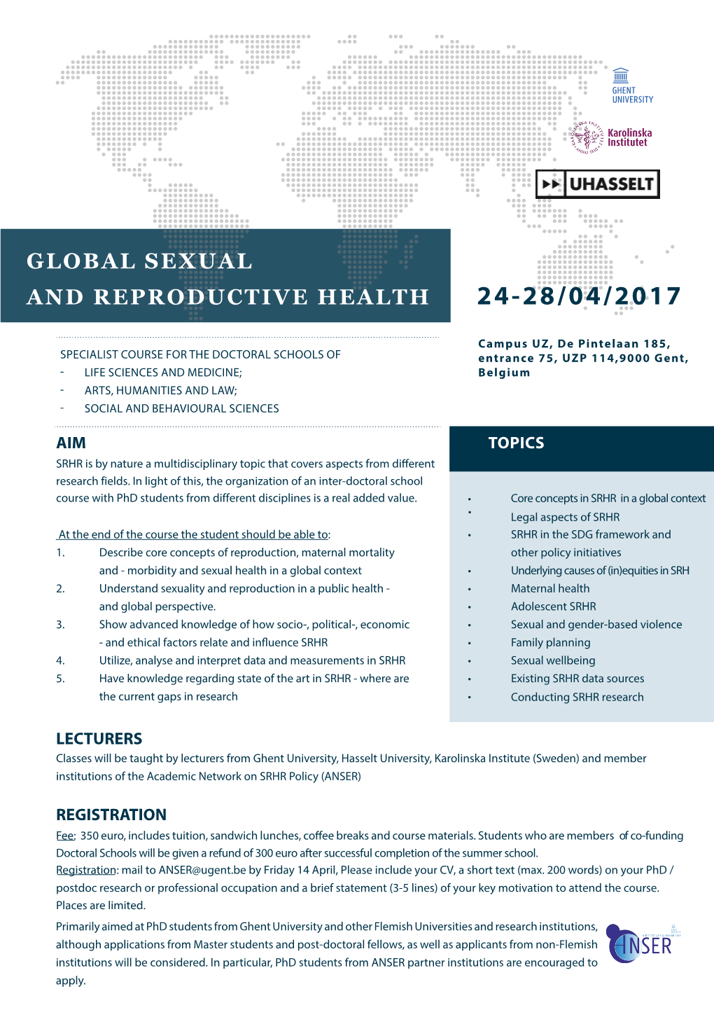 Global Sexual and Reproductive Health 24-28/04/2017