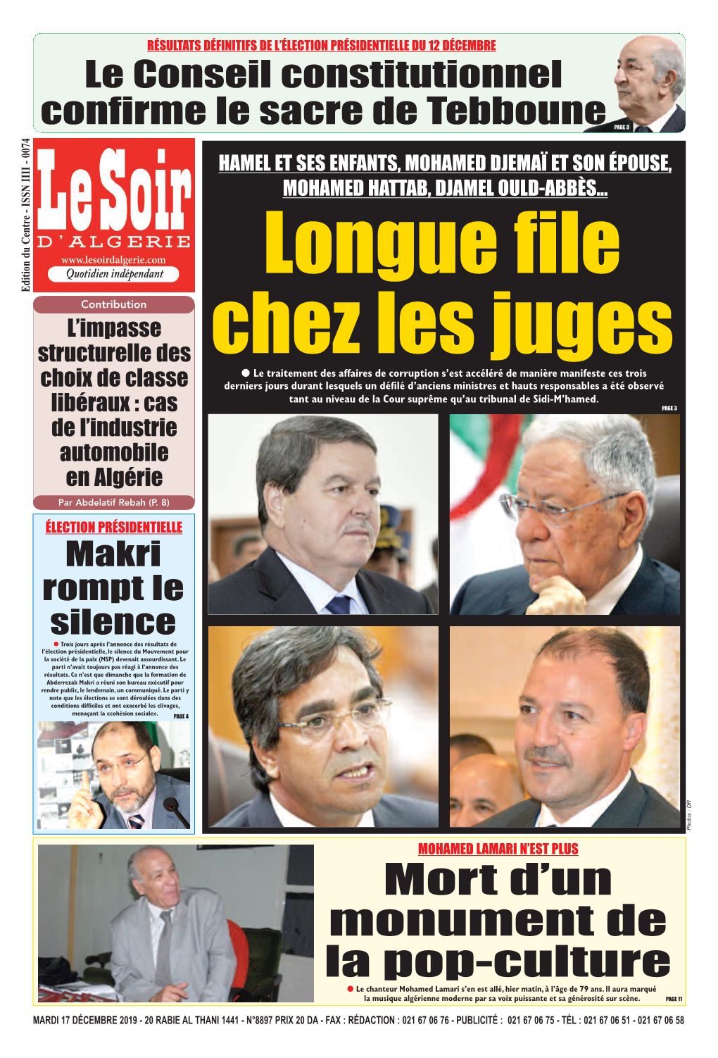 Pdf Le Soir D Algérie Du 2019-12-17