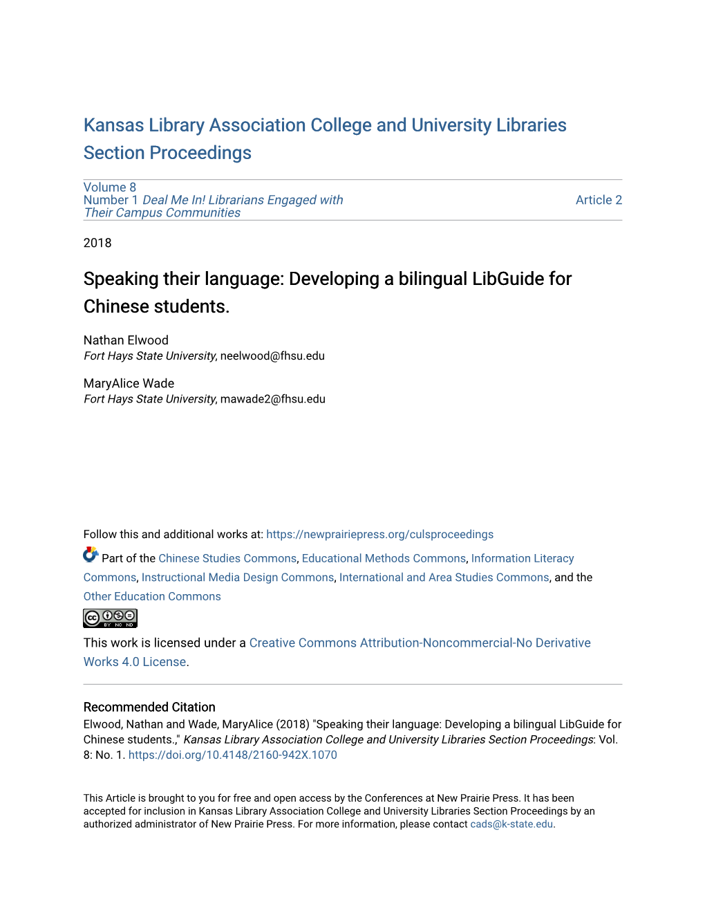 Developing a Bilingual Libguide for Chinese Students