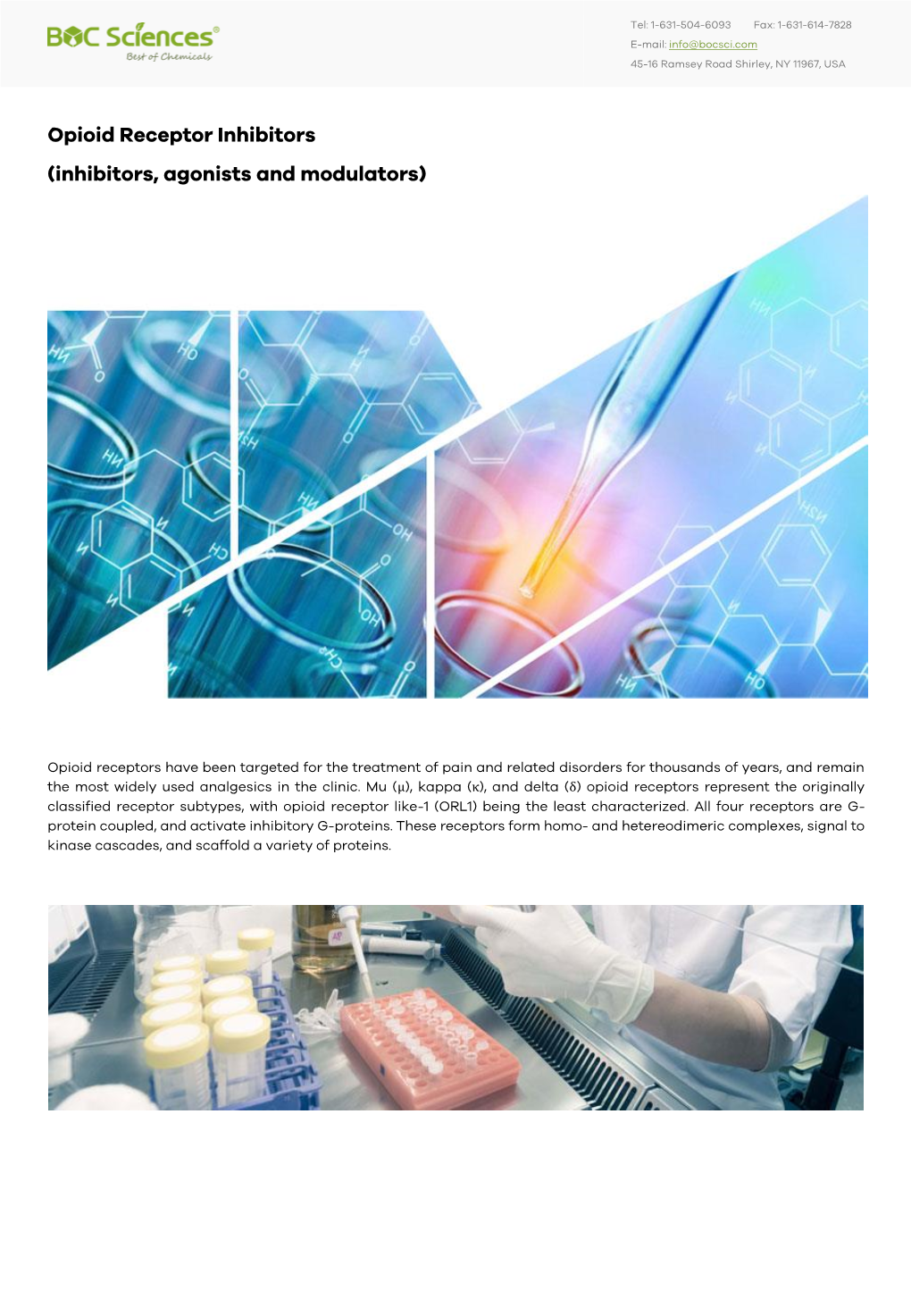 Opioid Receptor Inhibitors (Inhibitors, Agonists and Modulators)