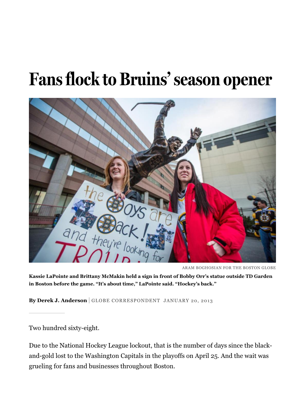 Fans Flock to Bruins' Season Opener