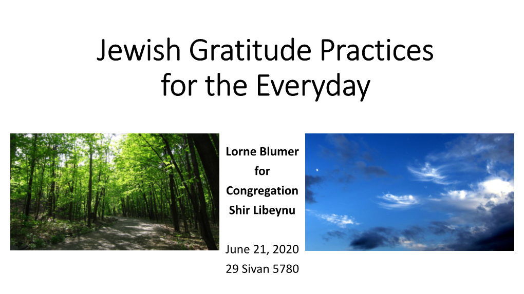 Jewish Gratitude Practices for the Everyday