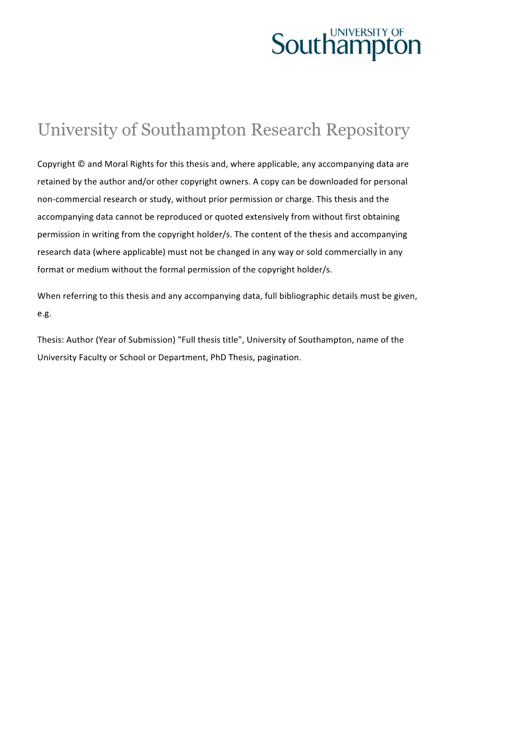 University of Southampton Research Repository