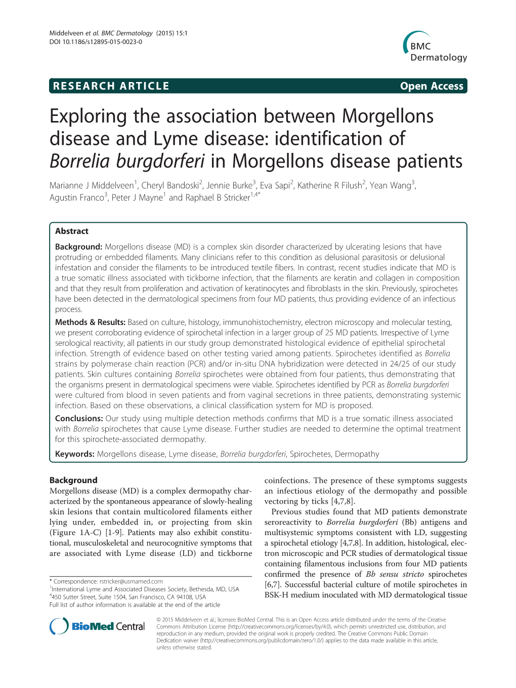 Exploring the Association Between Morgellons