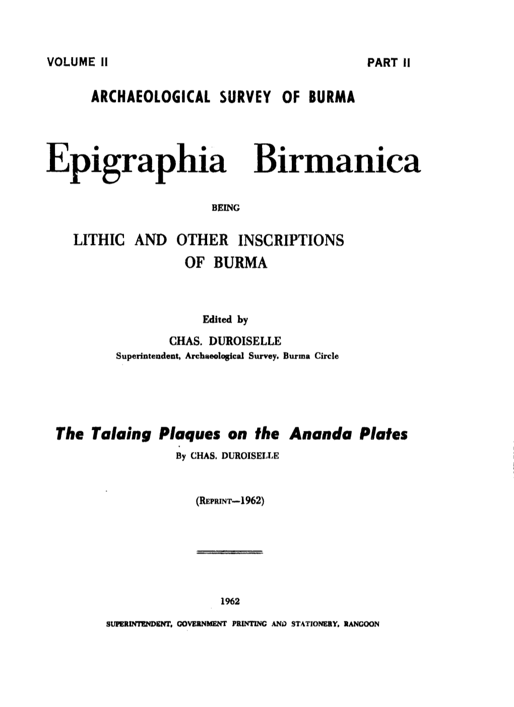 Epigraphia Birmanica