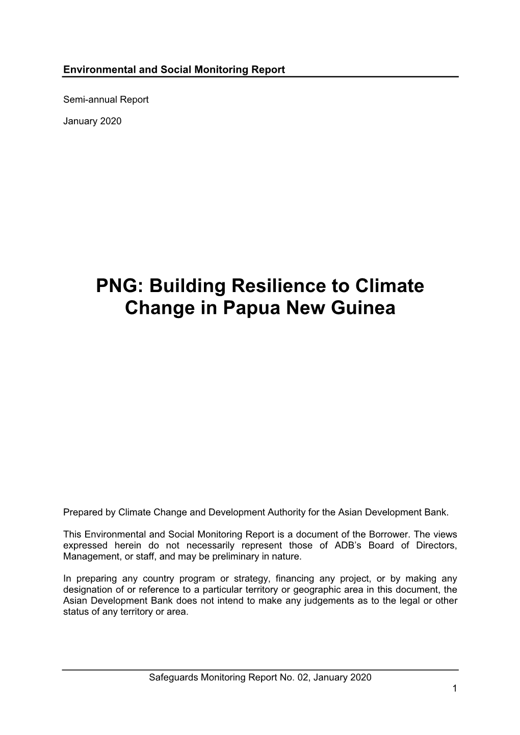 46495-002: Building Resilience to Climate Change in Papua New