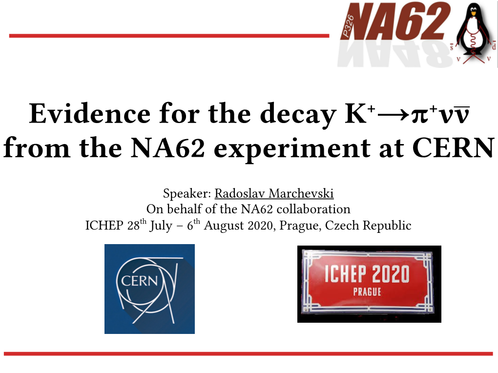 Evidence for the Decay K+→Π+Νν from the NA62 Experiment at CERN