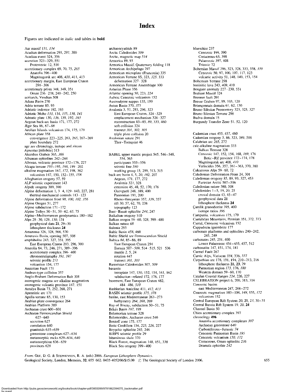 Figures Are Indicated in Italic and Tables in Bold