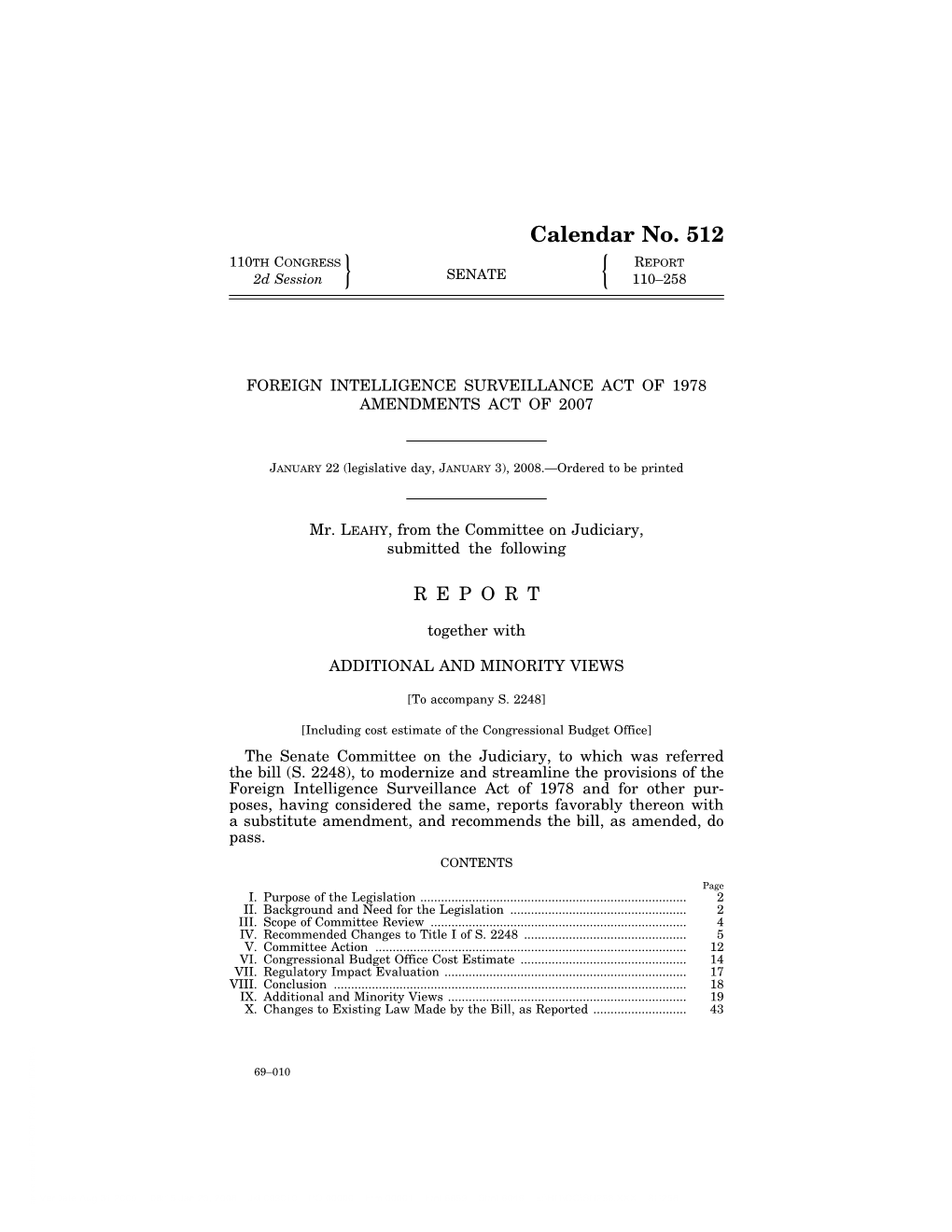 Foreign Intelligence Surveillance Act of 1978 Amendments Act of 2007