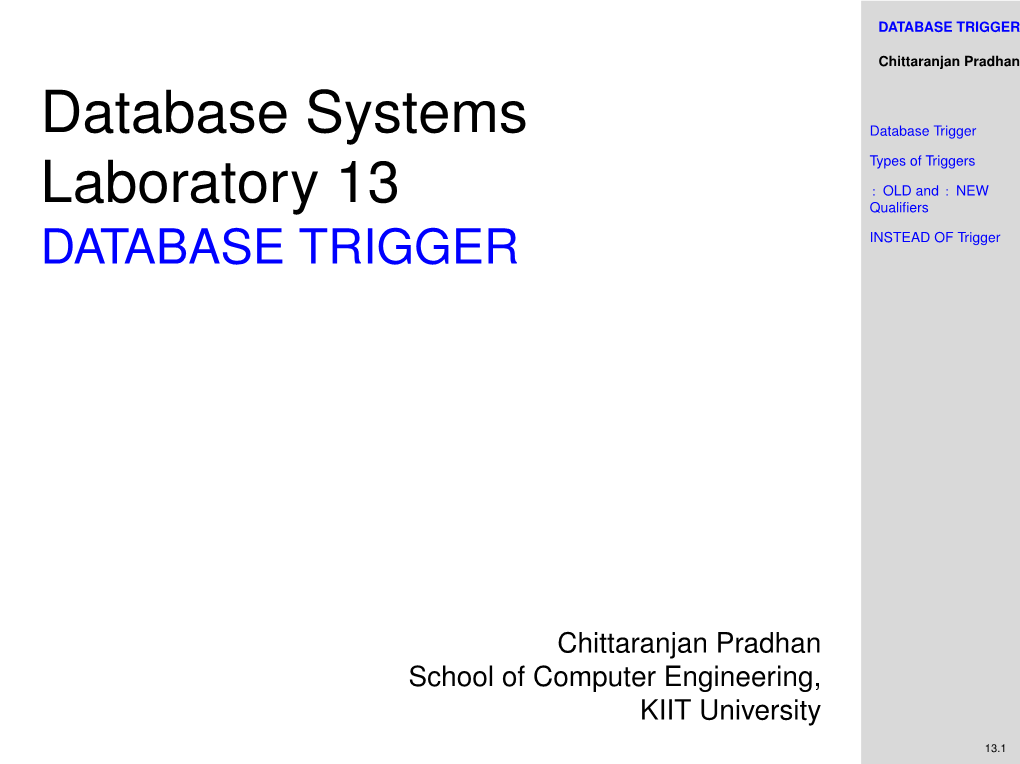 Database Trigger