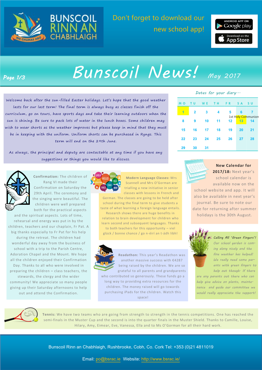 Bunscoil News! May 2017