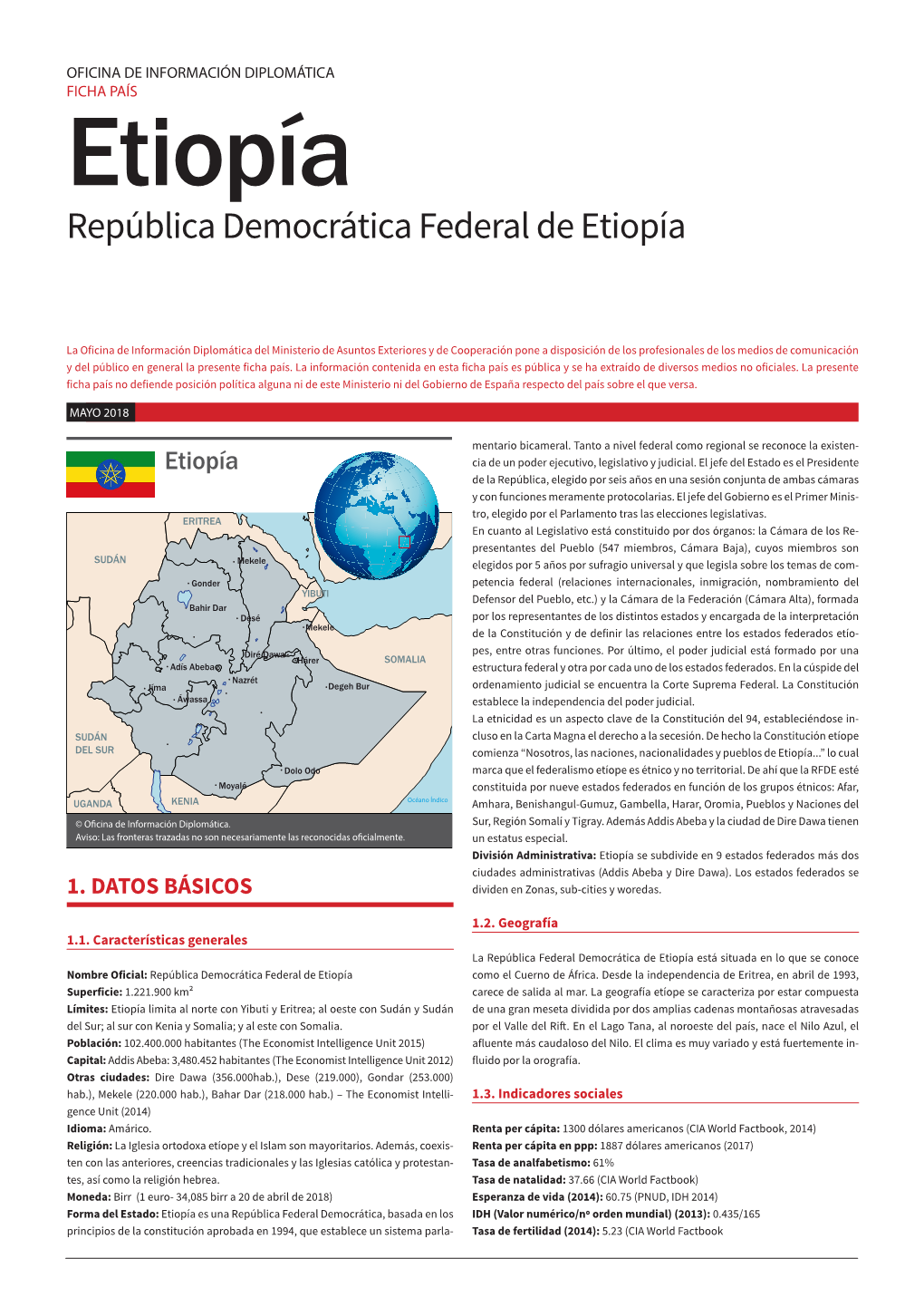 Etiopía República Democrática Federal De Etiopía