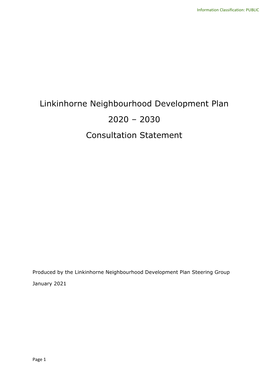 Linkinhorne Neighbourhood Development Plan 2020 – 2030 Consultation Statement