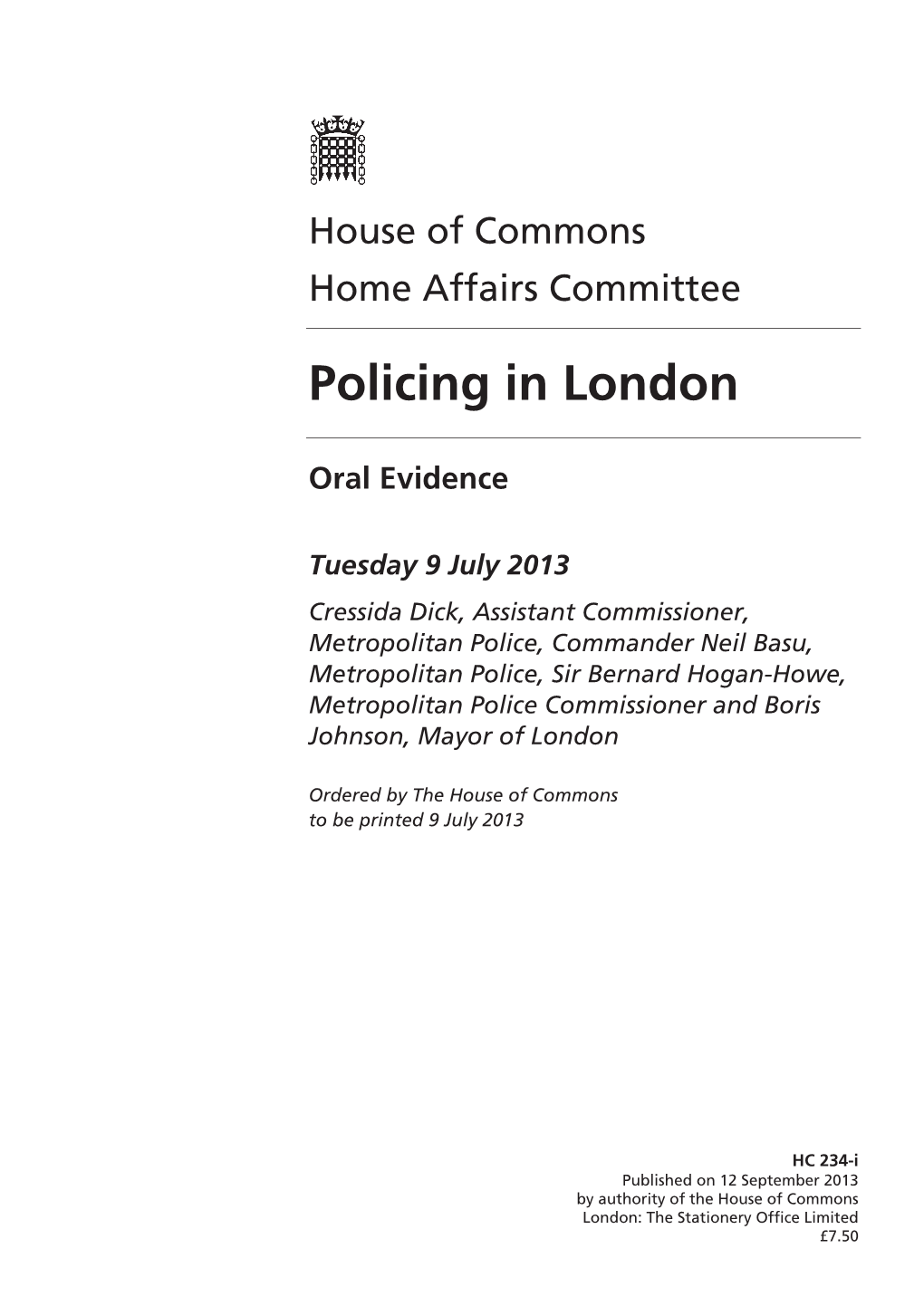Policing in London