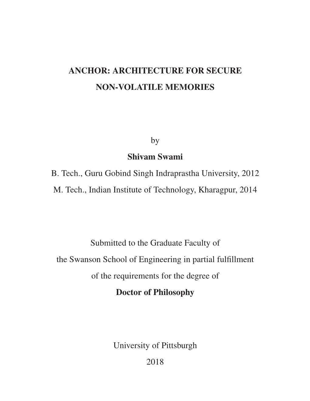 Architecture for Secure Non-Volatile Memories