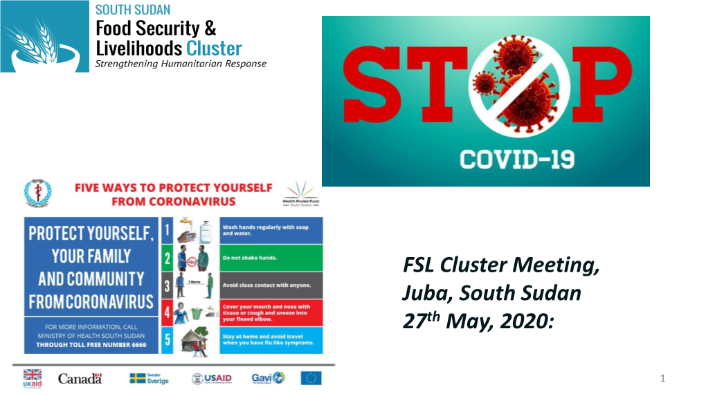 FSL Cluster Meeting, Juba, South Sudan 27Th May, 2020