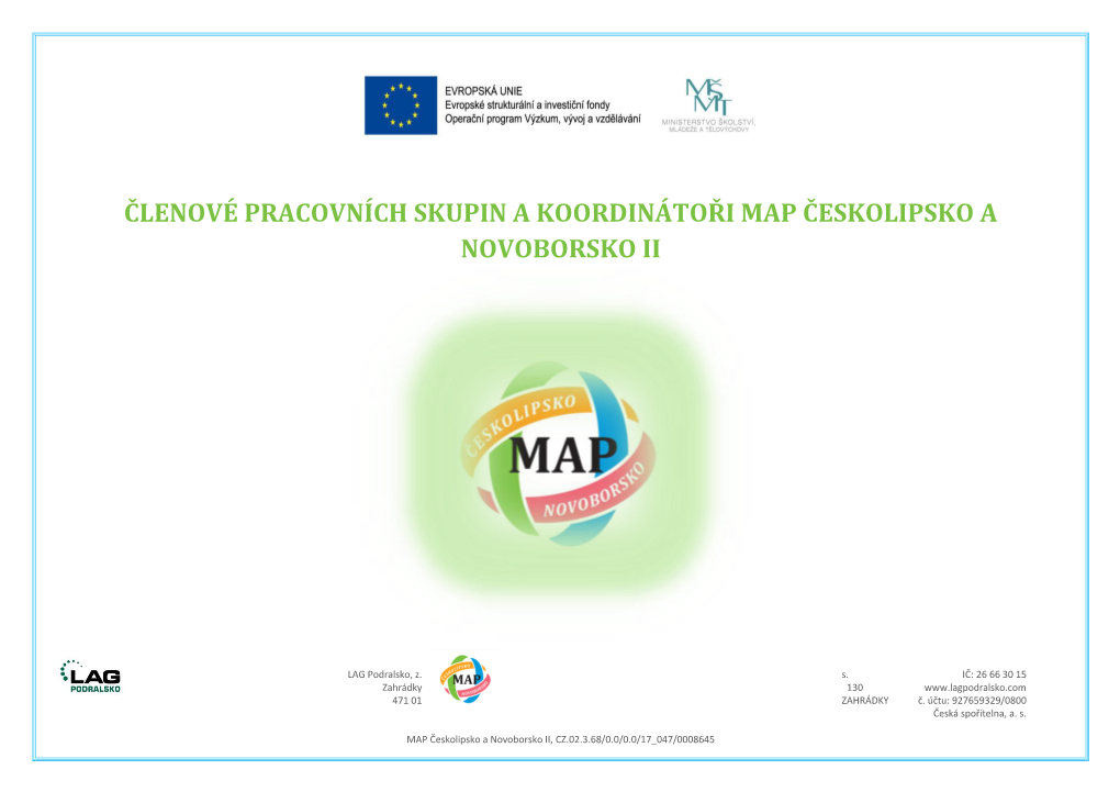 Členové Pracovních Skupin a Koordinátoři Map Českolipsko a Novoborsko Ii