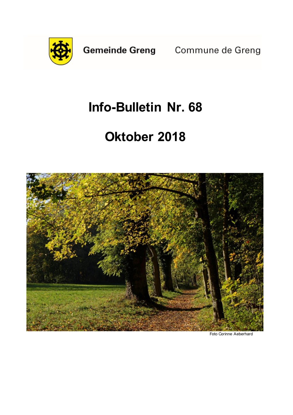 Info-Bulletin Nr. 68 Vom Oktober 2018 2