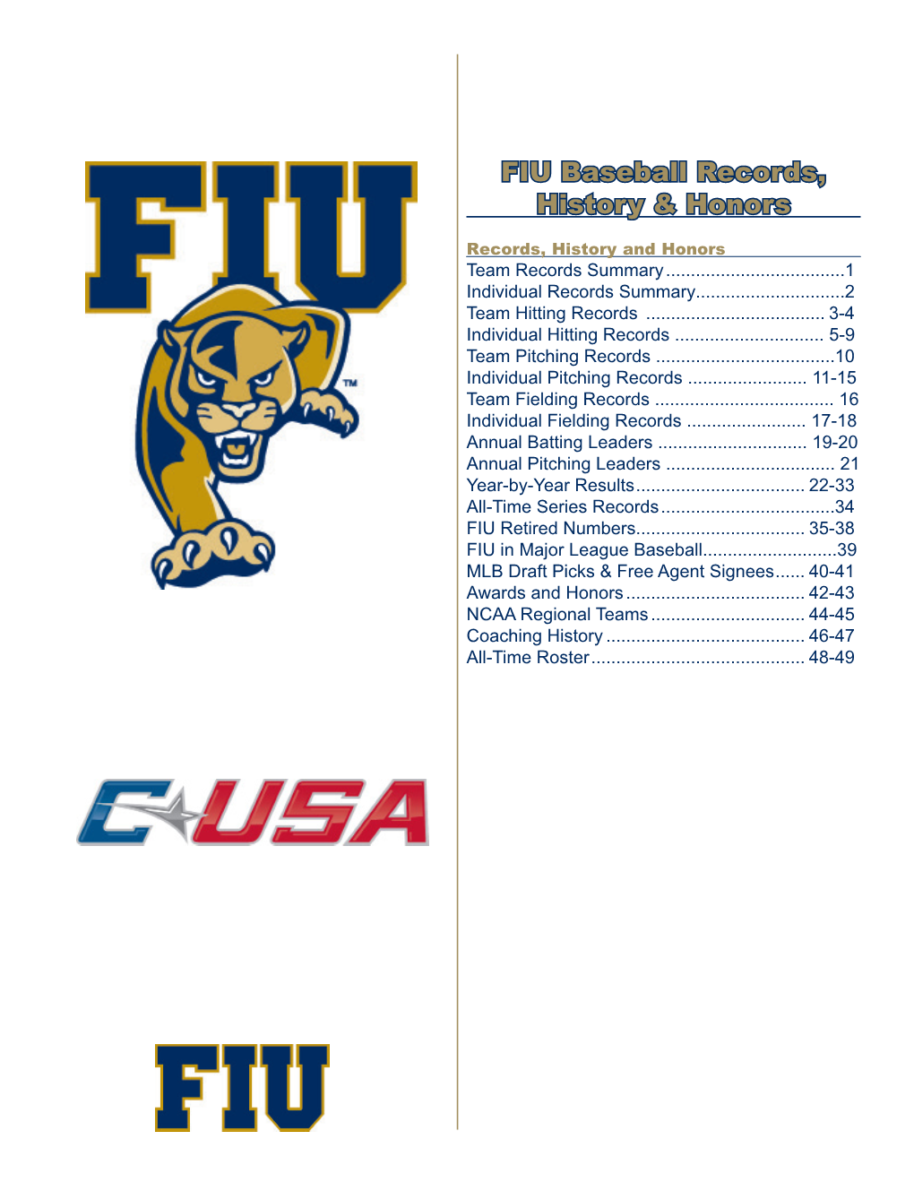 FIU Baseball Records, History & Honors