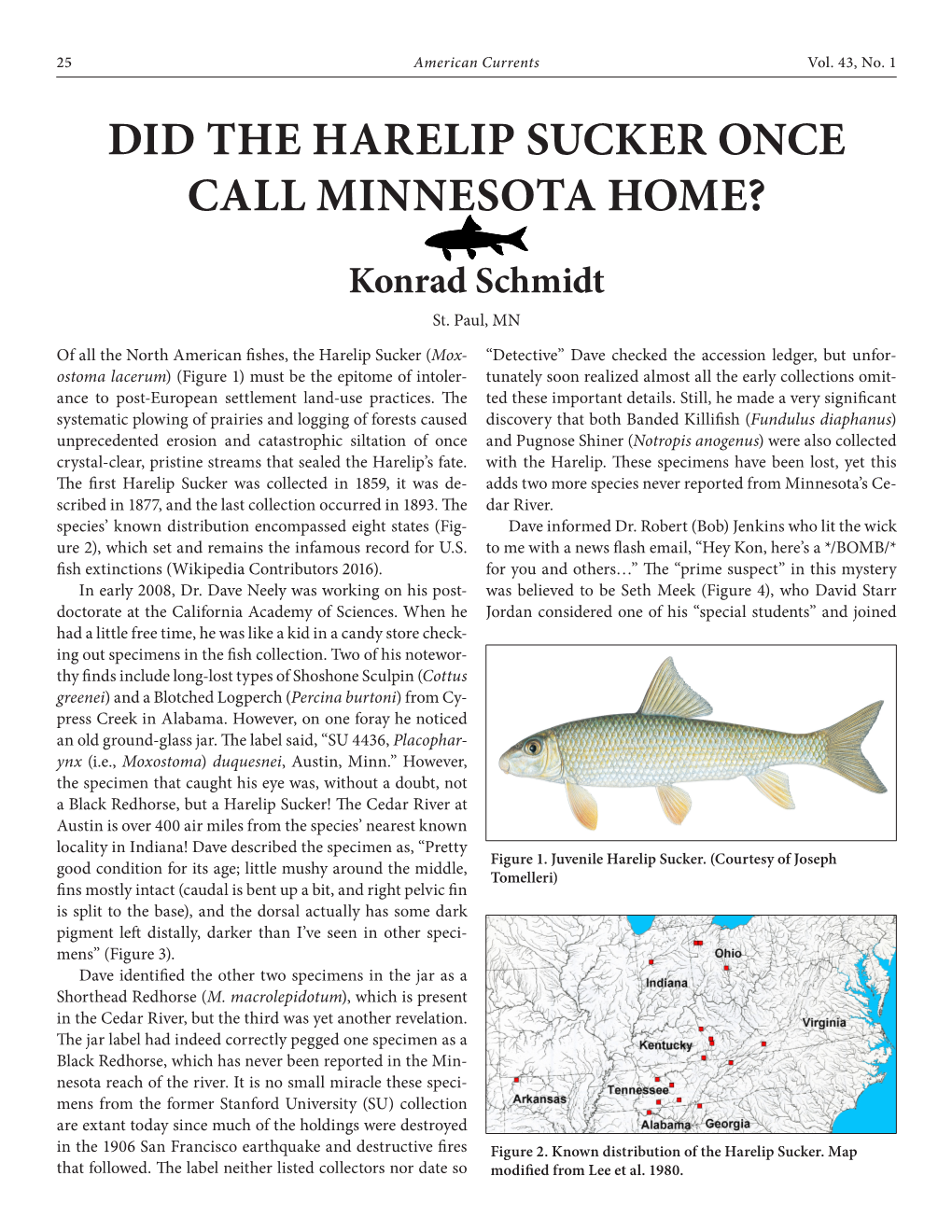 Did the Harelip Sucker Once Call Minnesota Home? Konrad Schmidt