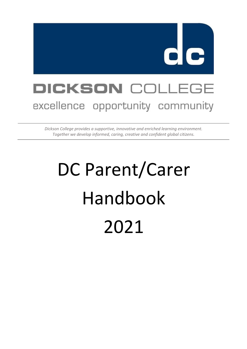 Dickson College Parent and Carer Handbook 2021