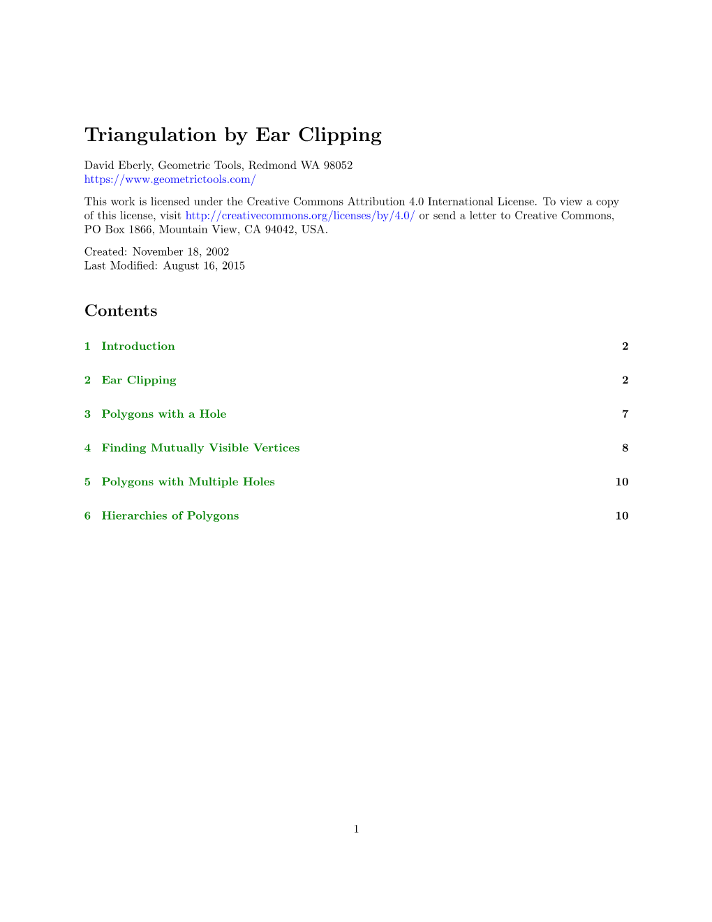 Triangulation by Ear Clipping
