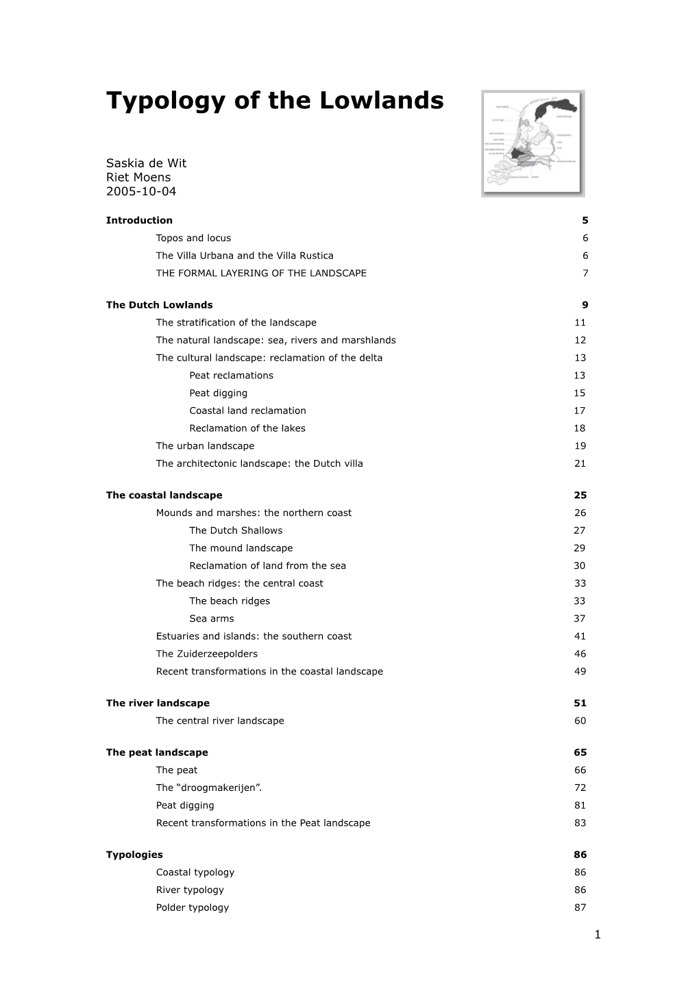 Literature Typology of the Lowlands