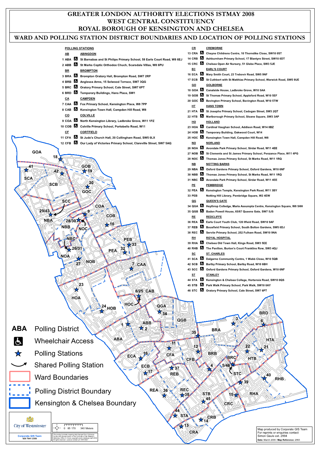 Ward and Polling Station District Boundaries and Location of Polling Stations