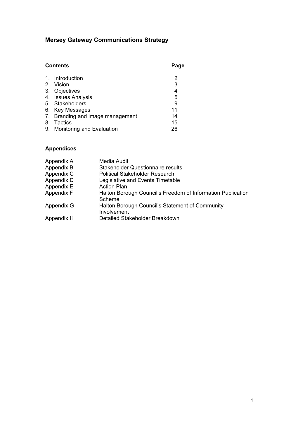 Mersey Gateway Communications Strategy