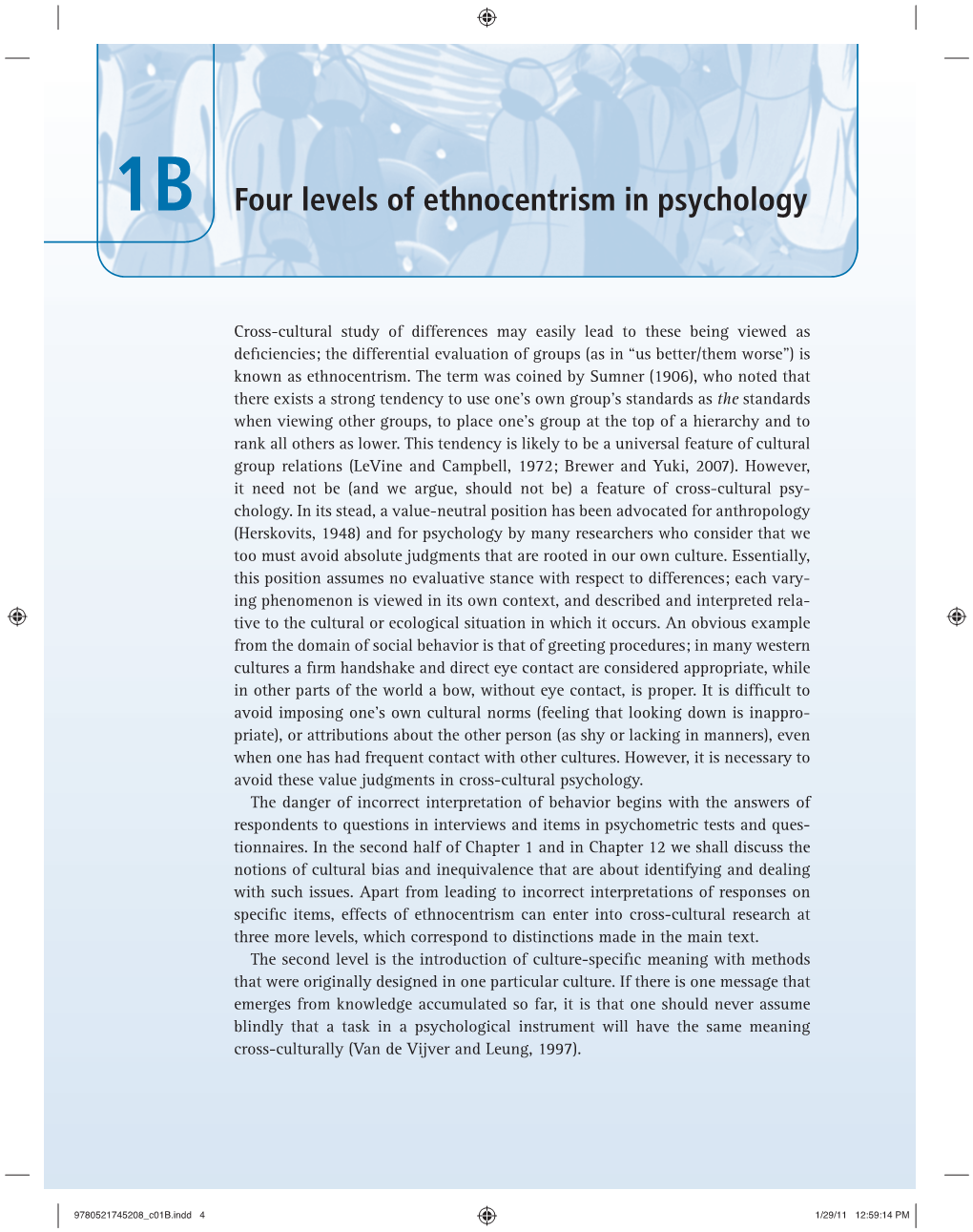 Four Levels of Ethnocentrism in Psychology