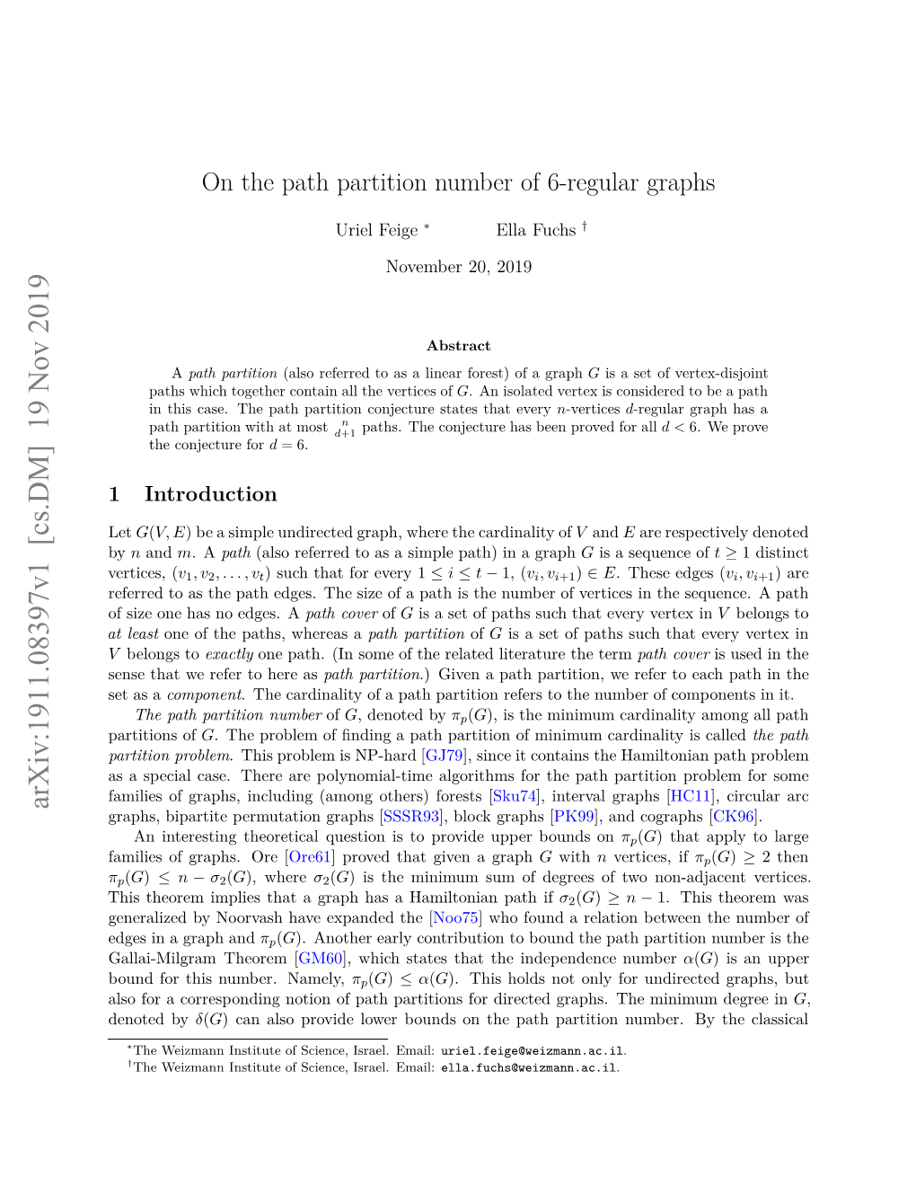 On the Path Partition Number of 6-Regular Graphs