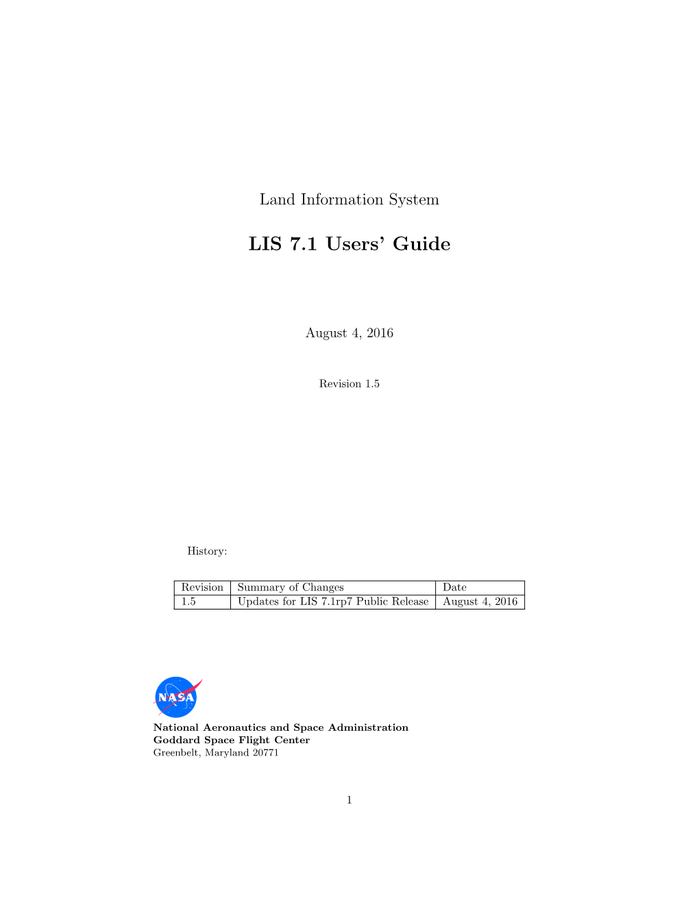 LIS 7.1 Users' Guide