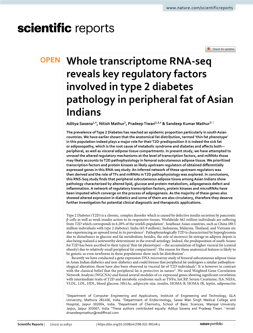 Whole Transcriptome RNA-Seq Reveals Key Regulatory Factors Involved In