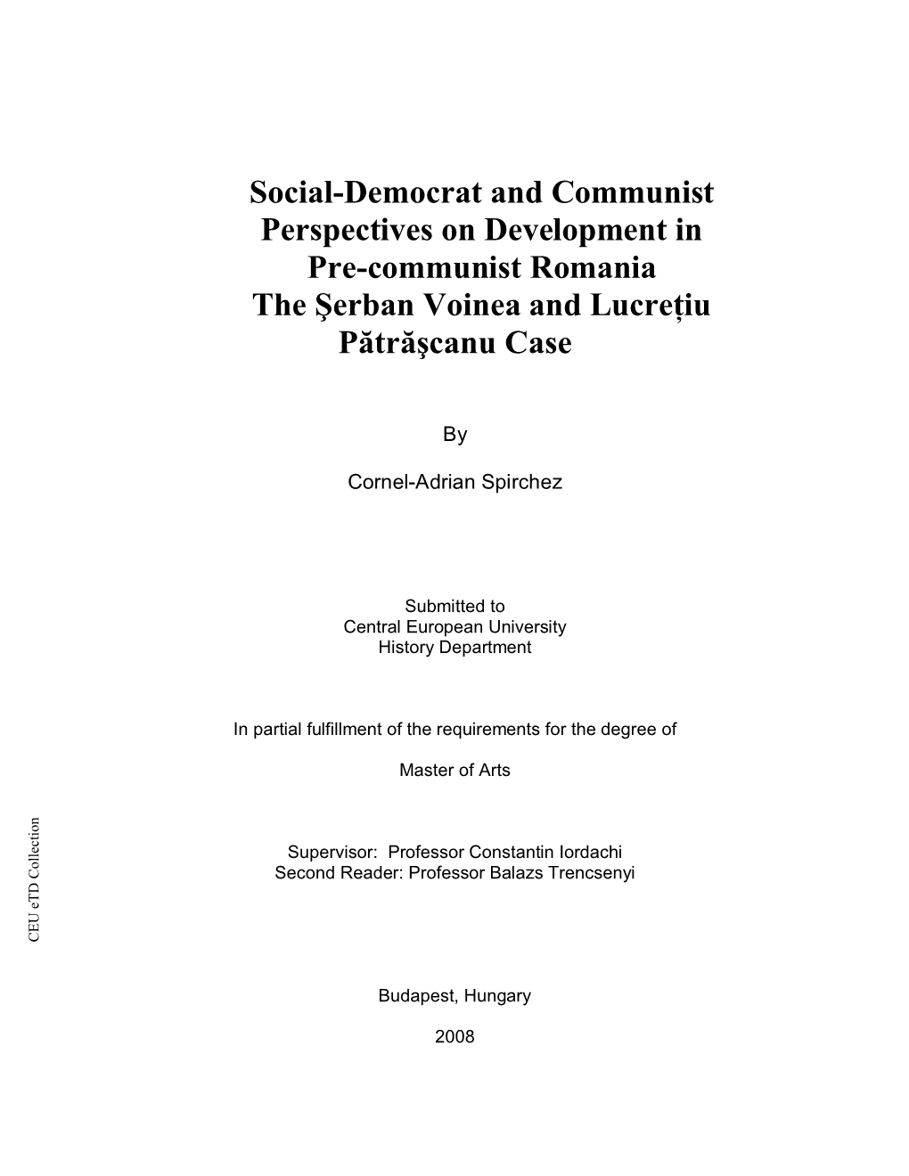 The Social-Democrat and Communist Perspectives on Social Change