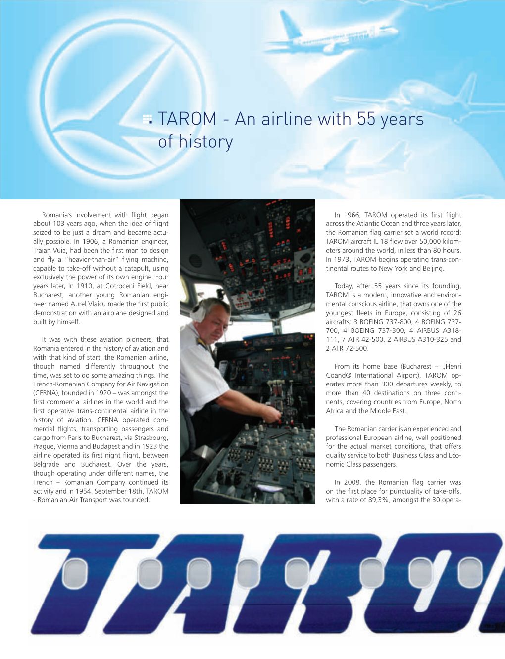 TAROM - an Airline with 55 Years of History