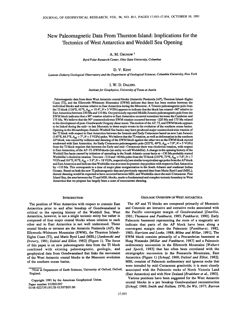 Implications for the Tectonics of West Antarctica