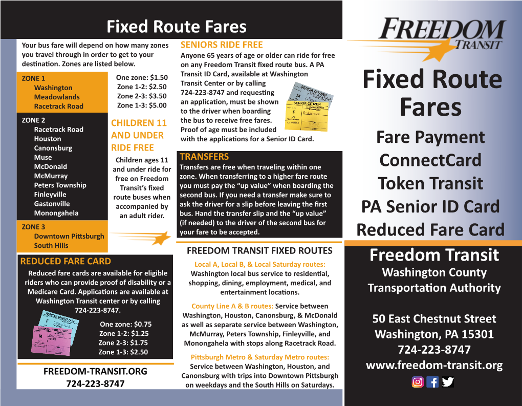 Fixed Route Fares
