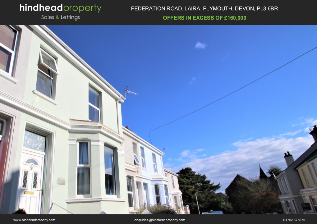 Federation Road, Laira, Plymouth, Devon, Pl3 6Br Offers in Excess of £160,000