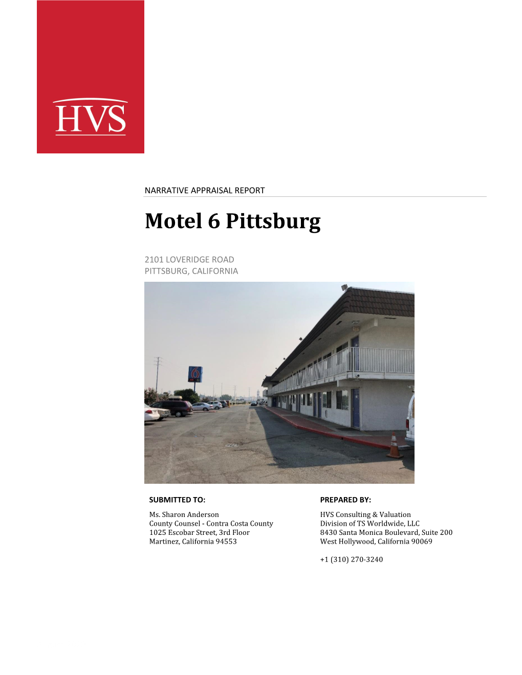 HVS Appraisal – FINAL – Motel 6 – Pittsburg CA – 09