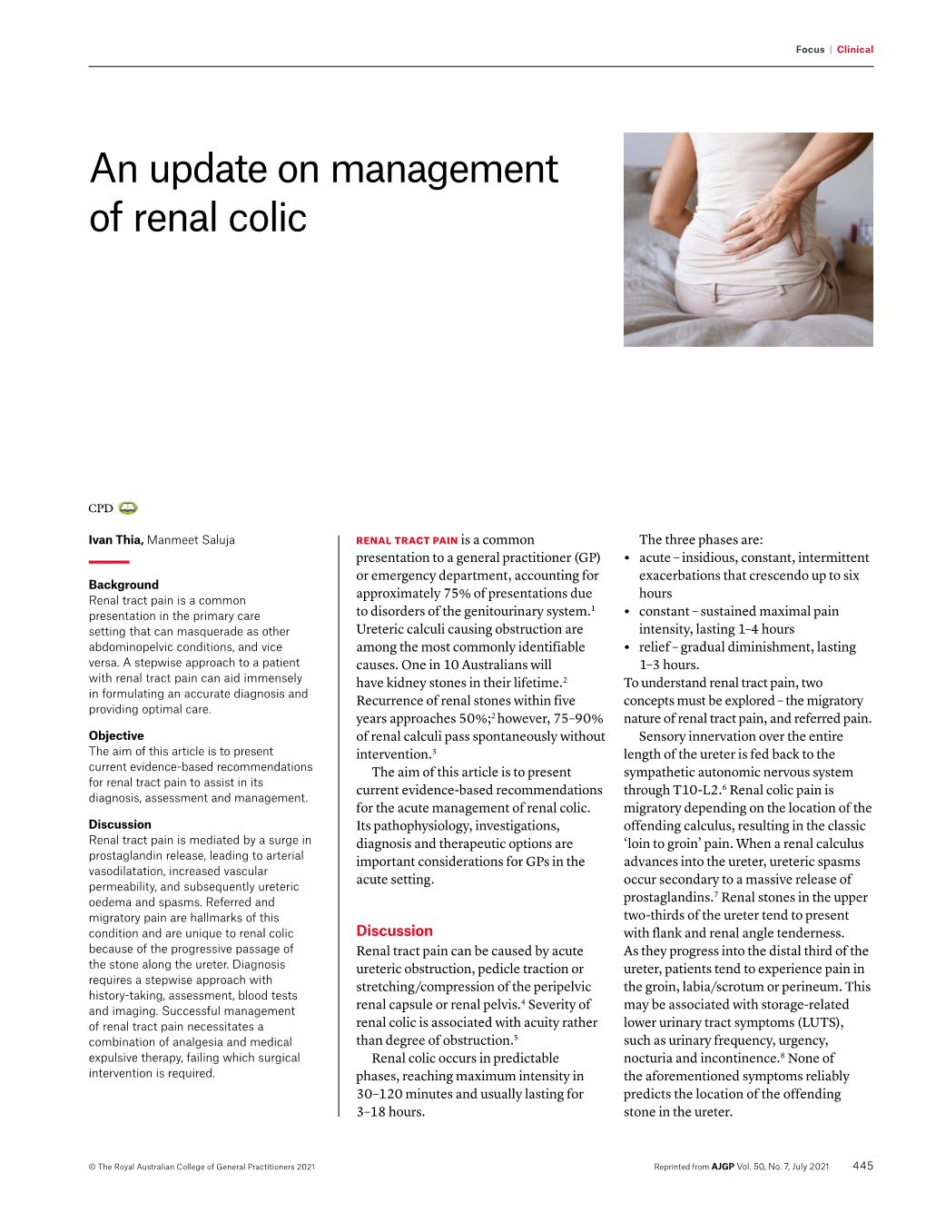 An Update on Management of Renal Colic
