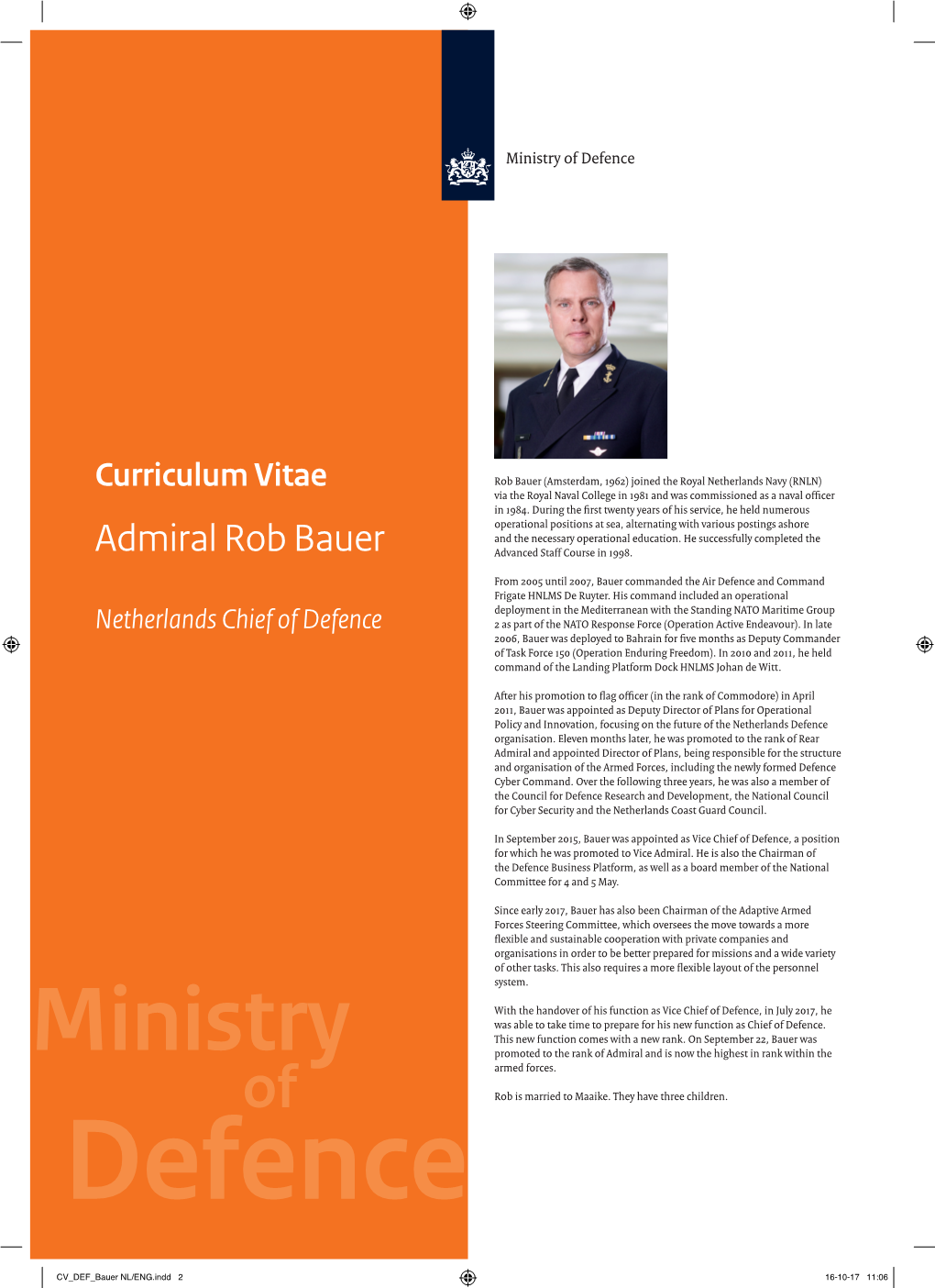 CV DEF Bauer NL/ENG.Indd 2 16-10-17 11:06