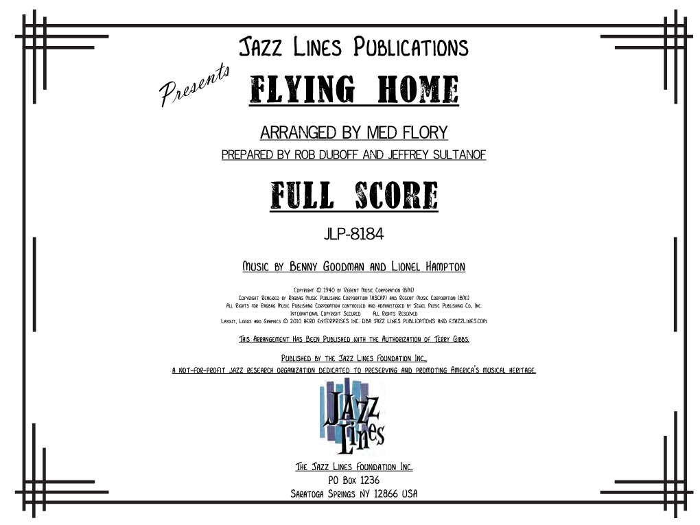 Flying Home Full Score