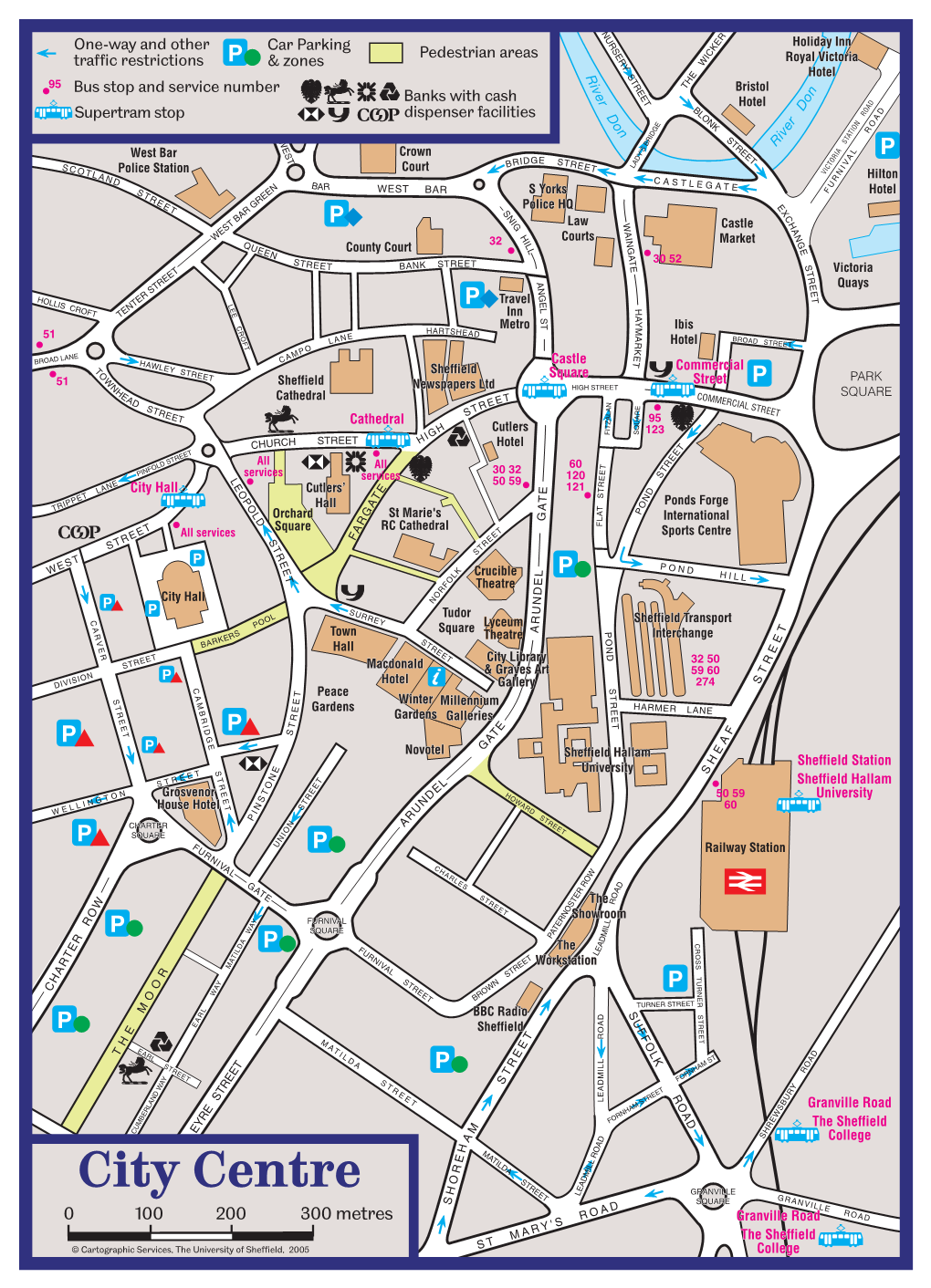 Map of Sheffield City Centre