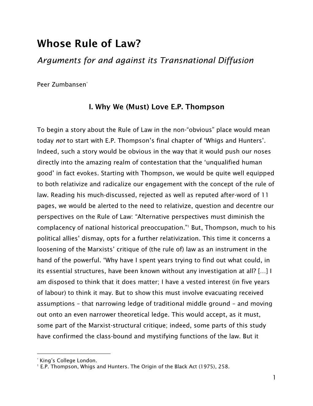 Whose Rule of Law? Arguments for and Against Its Transnational Diffusion