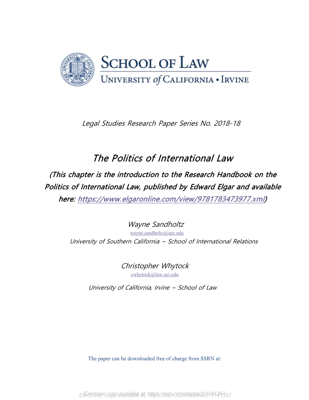 The Politics of International Law