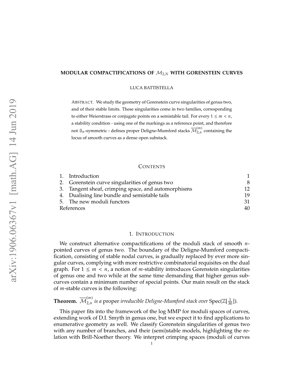 Arxiv:1906.06367V1 [Math.AG] 14 Jun 2019 Curves Contain a Minimum Number of Special Points