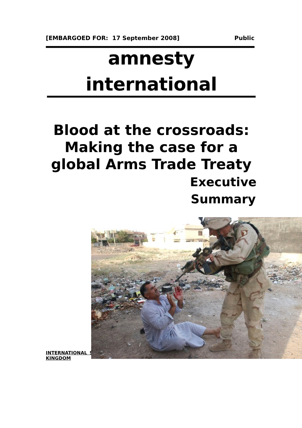 Amnesty International Blood at the Crossroads