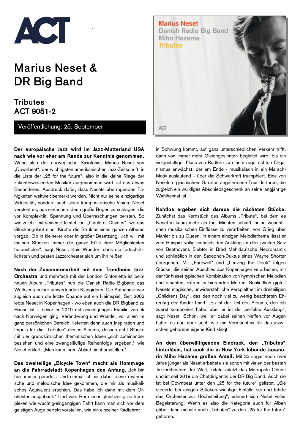 Marius Neset & DR Big Band