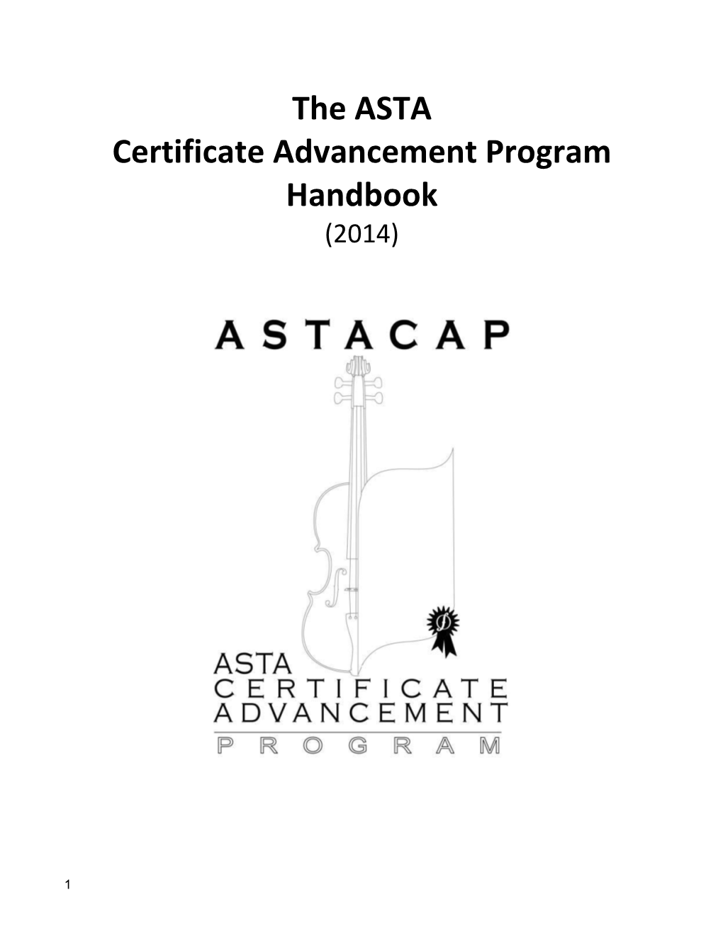The ASTA Certificate Advancement Program Handbook