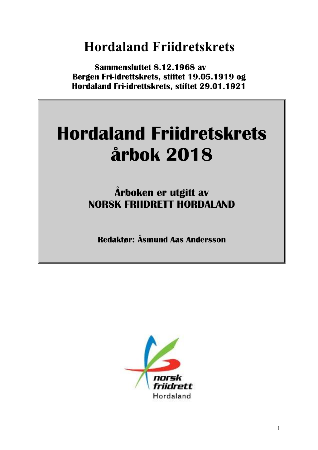 Hordaland Friidretskrets Årbok 2018